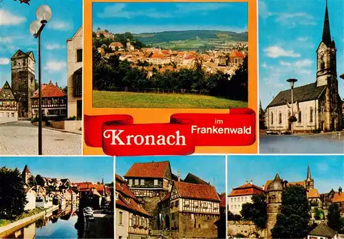 AK / Ansichtskarte 73952694 Kronach_Oberfranken Ortsansichten Kirche Schloss Kanal