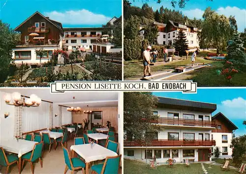 AK / Ansichtskarte  Bad_Endbach Pension Lisette Koch Gaststube Minigolf