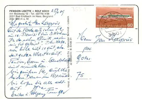 AK / Ansichtskarte  Bad_Endbach Pension Lisette Koch Gaststube Minigolf