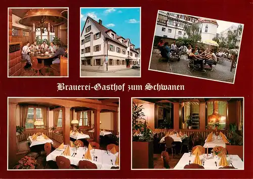 AK / Ansichtskarte 73952756 Ehingen_Donau Brauerei Gasthof zum Schwanen Restaurant Terrasse
