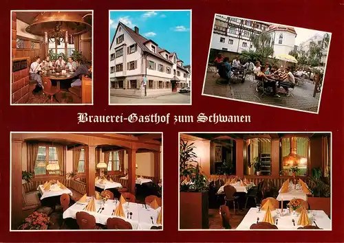 AK / Ansichtskarte  Ehingen_Donau Brauerei Gasthof zum Schwanen Restaurant Terrasse