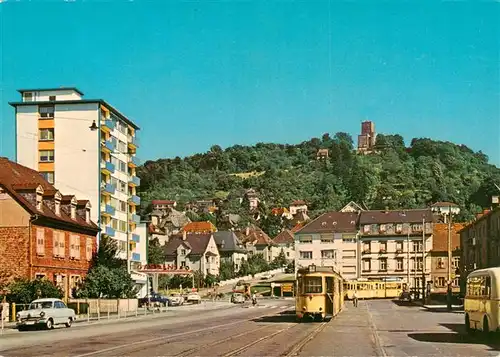 AK / Ansichtskarte 73952759 Durlach_Karlsruhe_Baden Blick zum Turmberg Strassenbahn