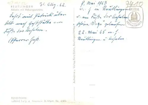AK / Ansichtskarte  Reutlingen_BW Achalm mit Hoehengaststaette