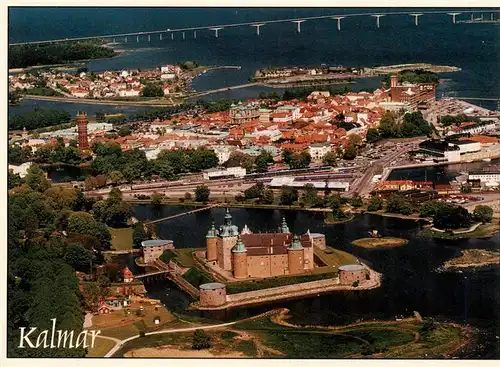 AK / Ansichtskarte  Kalmar_Sweden Fliegeraufnahme mit Schloss