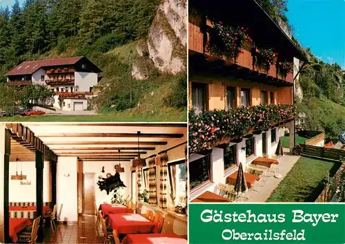 AK / Ansichtskarte 73952908 Oberailsfeld Gaestehaus Bayer Gastraum Terrasse