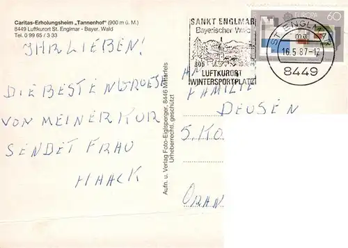 AK / Ansichtskarte  St_Englmar Caritas Erholungsheim Tannenhof