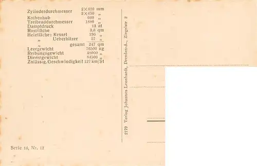 AK / Ansichtskarte  Lokomotive_Eisenbahn_Railway 2C1 Heissdampf-Vierzylinder-Verbund-Schnellzug