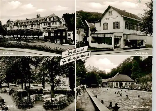 AK / Ansichtskarte  Schlangenbad_Taunus Kurhaus Café Walz Thermalbad Freibad