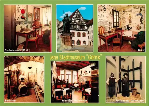 AK / Ansichtskarte 73953089 Jena__Thueringen Studentenbude Jena Stadtmuseum Goehre Karzer Bierbrauer Weinstuben Philisterium Pestarzt mit Landsknecht