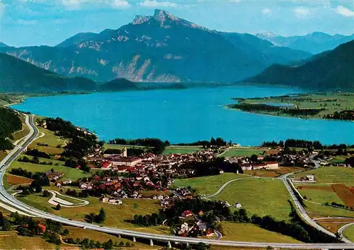 AK / Ansichtskarte  Mondsee_Salzkammergut_AT Fliegeraufnahme mit Schafberg