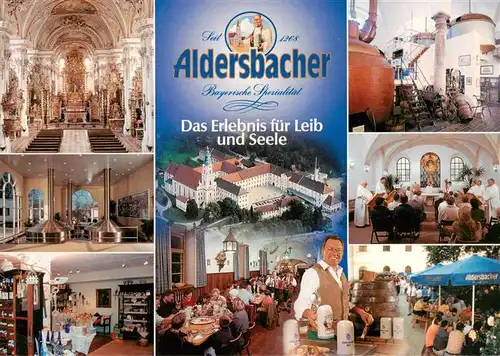 AK / Ansichtskarte 73953155 Aldersbach_Bayern Asam Kirche Sudhaus Klosterladen Brauerei Museum Oblaten Biergarten Klosteranlage Braeustueberl