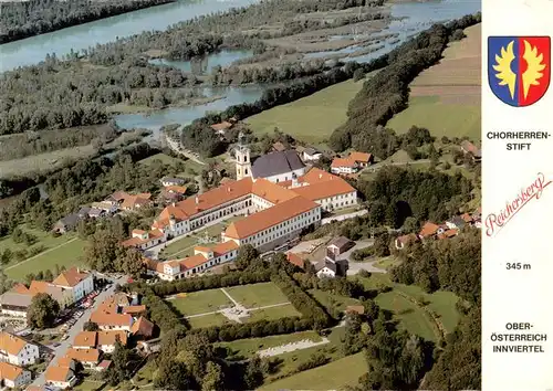 AK / Ansichtskarte  Reichersberg_Inn_Oberoesterreich_AT Fliegeraufnahme mit Augustiner Chorherrenstift