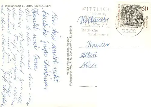 AK / Ansichtskarte 73953168 Eberhards-Clausen Fliegeraufnahme mit Wallfahrtskirche