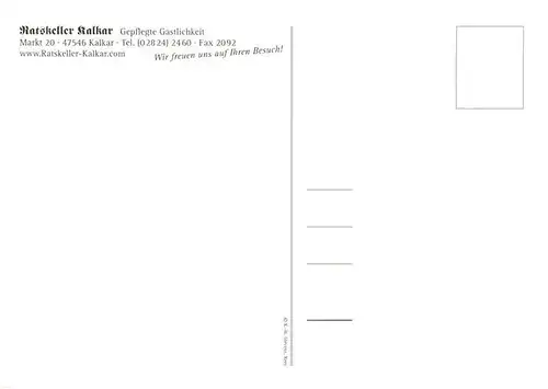 AK / Ansichtskarte  Kalkar_Niederrhein Ratskeller Kalkar Gastraeume Teilansichten Windmuehle