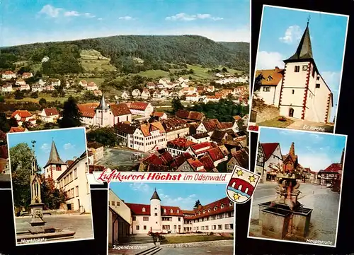 AK / Ansichtskarte  Hoechst_Odenwald Fliegeraufnahme Marktplatz Jugendzentrum Ev Kirche Hauptstrasse