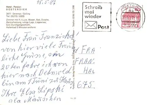AK / Ansichtskarte  Derental Hotel Duesterdiek Gaestehaus Sollingruh Hallenbad Gastraeume