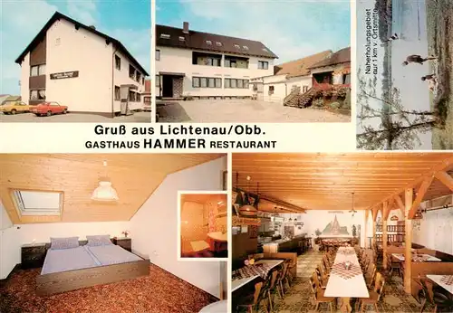 AK / Ansichtskarte 73953266 Lichtenau_Oberbayern Gasthaus Hammer Restaurant Gastraum Gaestezimmer