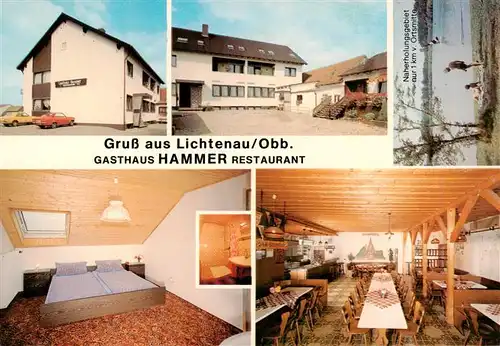 AK / Ansichtskarte  Lichtenau_Oberbayern Gasthaus Hammer Restaurant Gastraum Gaestezimmer