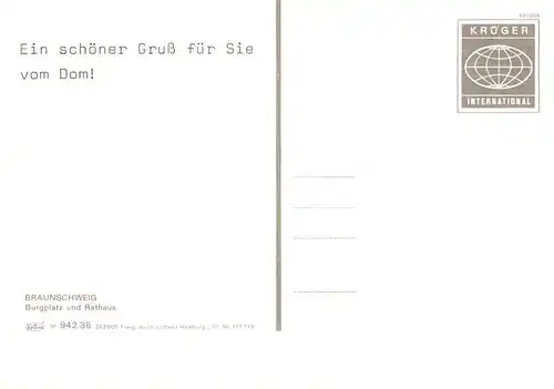 AK / Ansichtskarte  Braunschweig Burgplatz und Rathaus Fliegeraufnahme