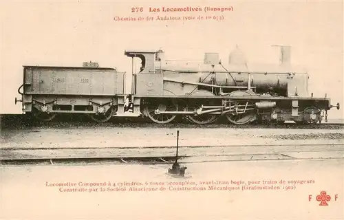 AK / Ansichtskarte  Lokomotive_Eisenbahn_Railway 276 Chemins de fer Andalous Espagne