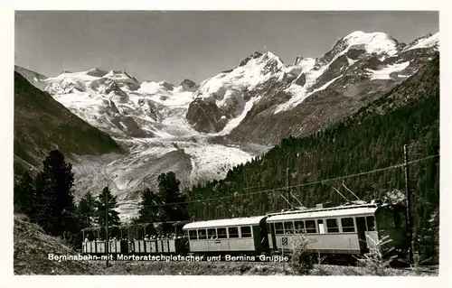 AK / Ansichtskarte  Zahnradbahn_Rack_Railway-- Berninabahn Morteratschgletscher Bernina Gruppe