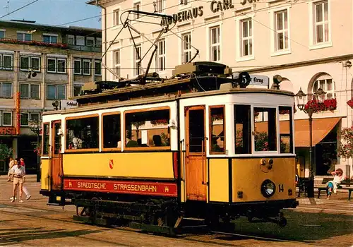 AK / Ansichtskarte  Strassenbahn_Tramway-- Karlsruhe Tw 14 Stadtische 