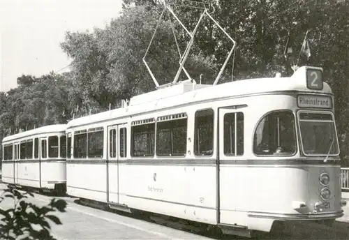 AK / Ansichtskarte  Strassenbahn_Tramway-- Karlsruhe Grossraum Zug 4-achsiger Triebwagen 4-achsiger Beiwagen