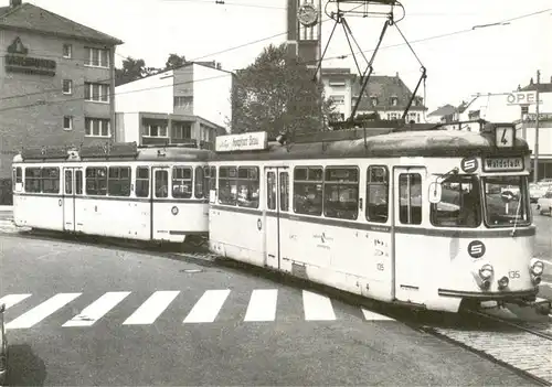 AK / Ansichtskarte  Strassenbahn_Tramway-- Karlsruhe Breitraum-Zug 4-achsiger Triebwagen 4-achsiger Beiwagen