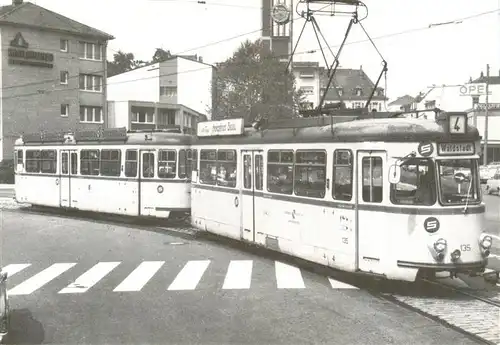 AK / Ansichtskarte  Strassenbahn_Tramway-- Karlsruhe Breitraum Zug 4-achsiger Triebwagen 4-achsiger Breitwagen