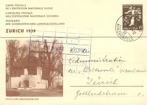 AK / Ansichtskarte 73953368 Landesausstellung_Zuerich_1939 Pavillon Neuchatelois 