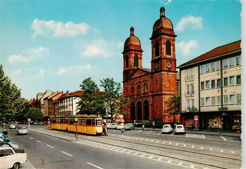 AK / Ansichtskarte  Strassenbahn_Tramway-- Karlsruhe-Muehlburg Peter Paul Platz