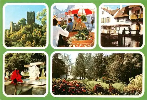 AK / Ansichtskarte  Waldkirch_Breisgau Burgruine Brunnen Markt Park