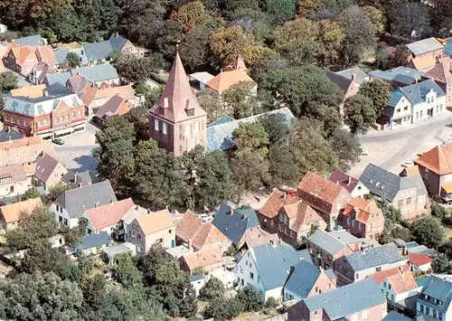 AK / Ansichtskarte  Garding_Schleswig-Holstein Fliegeraufnahme mit St Christian Kirche