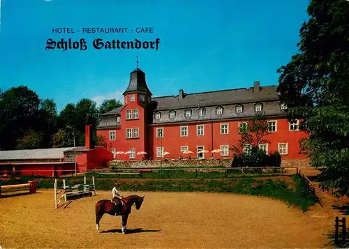 AK / Ansichtskarte  Neugattendorf Hotel Restaurant Cafe Schloss Gattendorf Springreiter