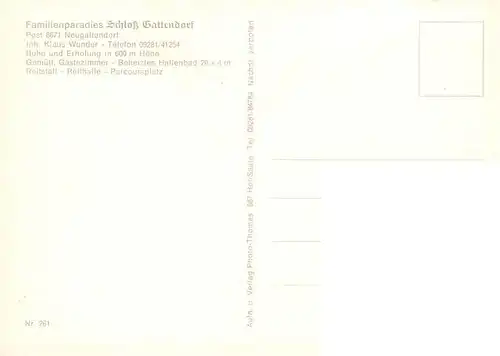 AK / Ansichtskarte  Neugattendorf Hotel Restaurant Cafe Schloss Gattendorf Springreiter