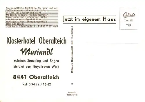 AK / Ansichtskarte  Oberalteich Kosterhotel Oberalteich Mariandl