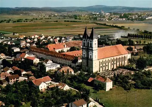 AK / Ansichtskarte  Niederalteich_Donau Fliegeraufnahme mit Benediktiner Abtei