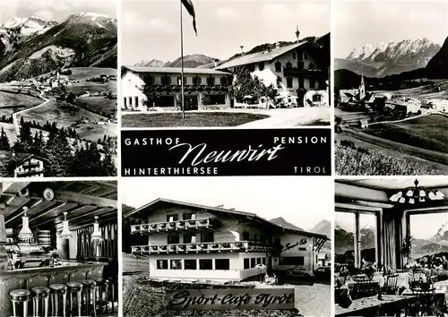 AK / Ansichtskarte 73953566 Hinterthiersee Gasthof Pension Neuwirt Restaurant Sportcafé Tyrol Alpenpanorama