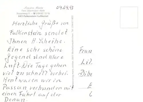 AK / Ansichtskarte  Falkenstein_Bayerischer_Wald Pension Maria