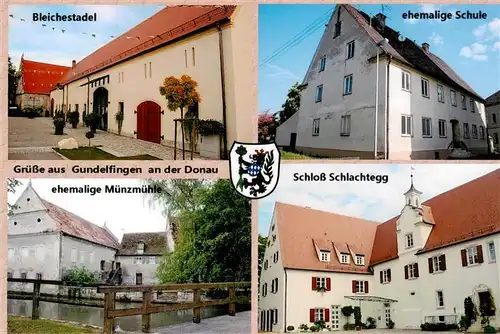 AK / Ansichtskarte  Gundelfingen_Donau Bleichestadel ehemalige Schule Muenzmuehle Schloss Schlachtegg