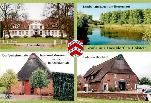 AK / Ansichtskarte  Haseldorf Herrenhaus Landschaftsgarten Dorfgemeinschaftshaus Museum Bandreisserkate Café im Deichhof