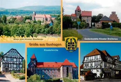 AK / Ansichtskarte  Guxhagen Blick zum Kloster Breitenau Gedenkstaette Fachwerkhaus Klosterkirche