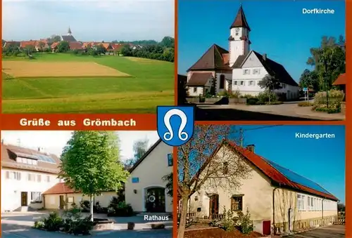 AK / Ansichtskarte  Groembach Panorama Dorfkirche Kindergarten Rathaus