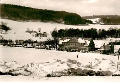 AK / Ansichtskarte  Hepsisau_Weilheim_Teck Gaststaette Pension Otto Hoffmeister-Haus Winterpanorama