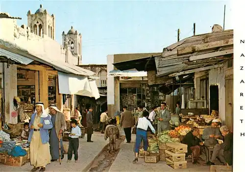 AK / Ansichtskarte  Nazareth__Israel Market Street Scene of picturesque street life