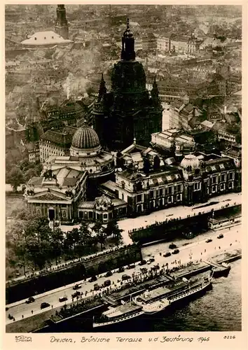 AK / Ansichtskarte  DRESDEN_Elbe Bruehlsche Terrasse vor der Zerstoerung 1945 Reproduktion