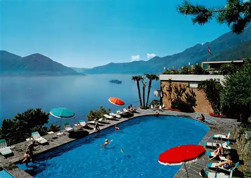 AK / Ansichtskarte  Ascona_Lago_Maggiore_TI Hotel Casa Berno Swimming Pool