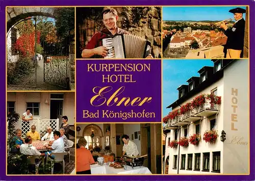 AK / Ansichtskarte 73953750 Bad_Koenigshofen_Bayern Kurpension Hotel Ebner Eingang Gastraeume Panorama