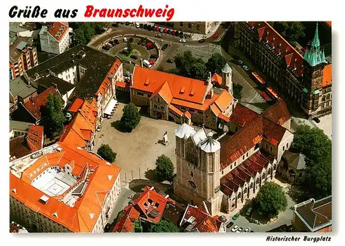 AK / Ansichtskarte  Braunschweig Burgplatz mit Dom St Blasii Fliegeraufnahme