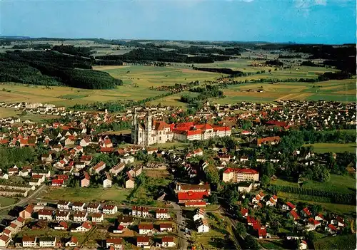 AK / Ansichtskarte  Ottobeuren Fliegeraufnahme mit Kirche und Kloster